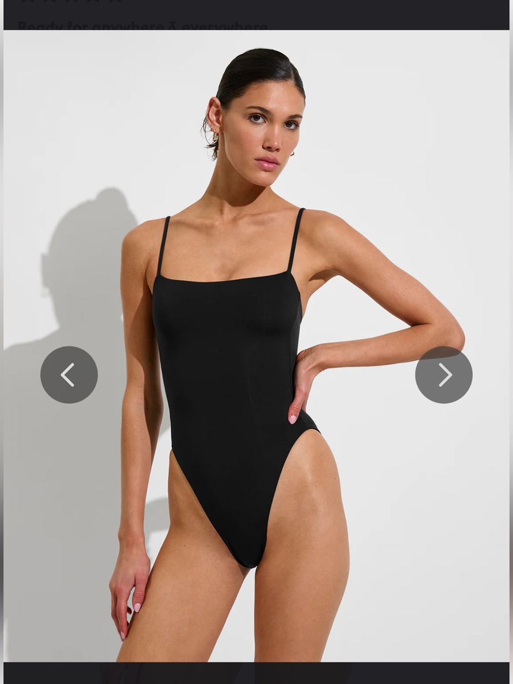 Gnash  Black Square-Neck One-Piece Swimsuit size 2